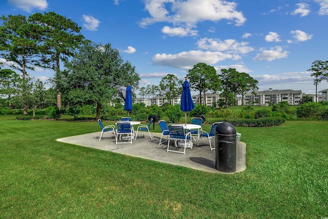 view of yard with a patio area