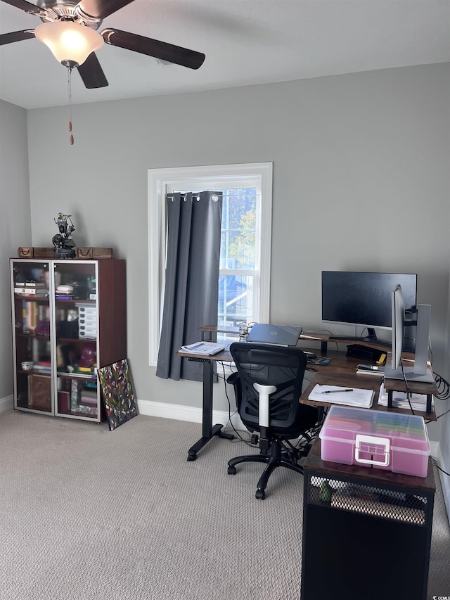 949 Jackline Pl Unit 103, Murrells Inlet, SC 29576 - carpeted home office with ceiling fan and baseboards