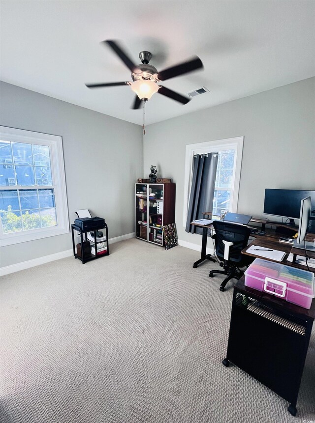 949 Jackline Pl Unit 103, Murrells Inlet, SC 29576 - office space with a ceiling fan, carpet, and baseboards