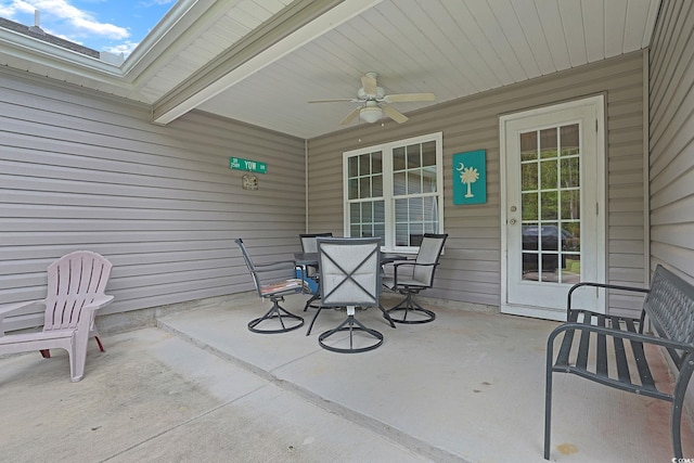 view of patio / terrace with ceiling fan