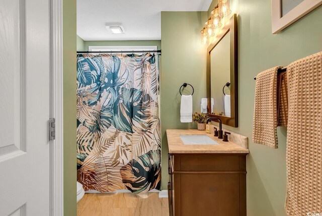 3154 Shorecrest Bay Dr, Murrells Inlet, SC 29576 - bathroom with toilet, vanity, and a shower with shower curtain