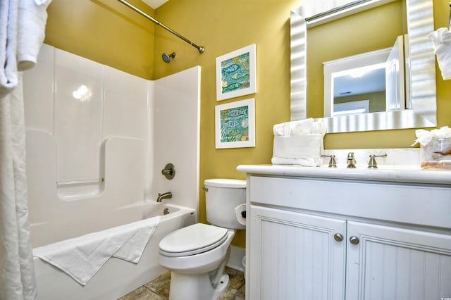 4808 Cantor Ct, North Myrtle Beach, SC 29582 - bathroom featuring shower / bathtub combination with curtain, toilet, and vanity