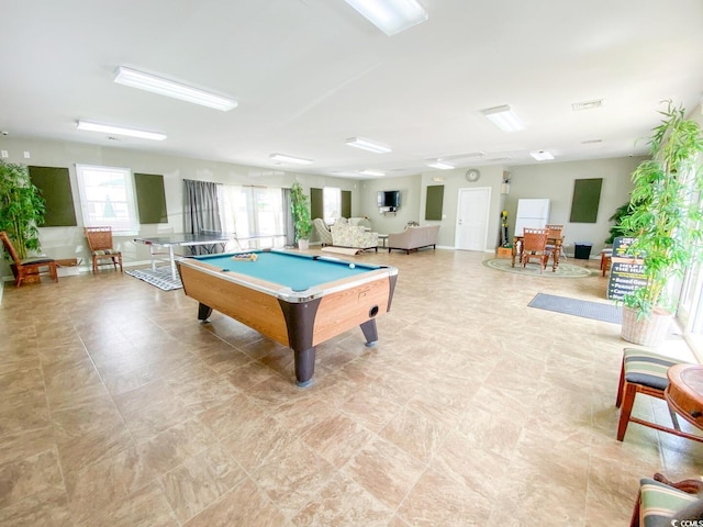 game room with pool table