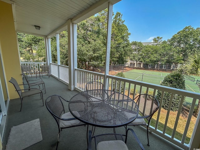 balcony with covered porch