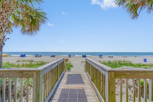 water view featuring a beach view