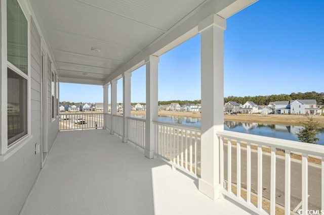 balcony with a water view