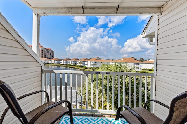 balcony with a water view