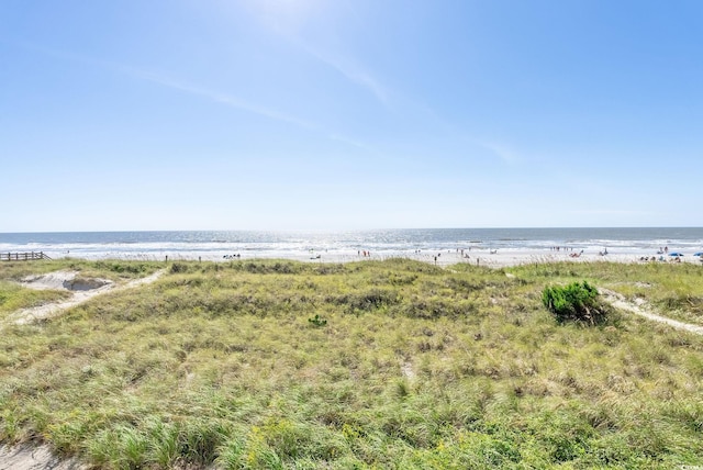 property view of water with a beach view