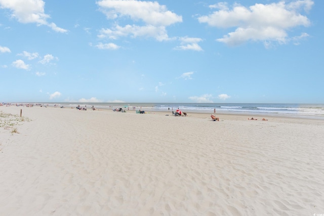 view of water feature featuring a view of the beach