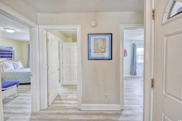 hallway featuring light hardwood / wood-style floors