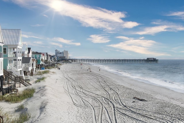 water view featuring a beach view