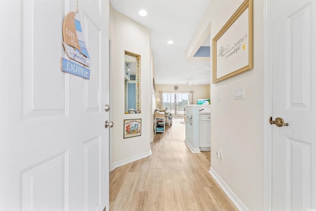 hallway featuring light hardwood / wood-style flooring