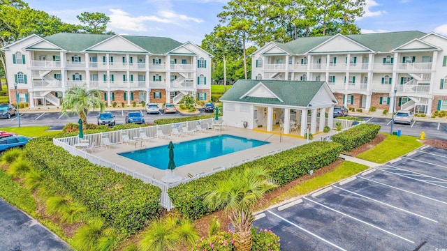 view of pool with a patio area