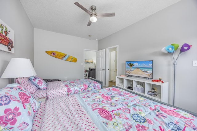 9772 Leyland Dr Unit 9772-9, Myrtle Beach, SC 29572 - bedroom with ceiling fan, a textured ceiling, and wood finished floors