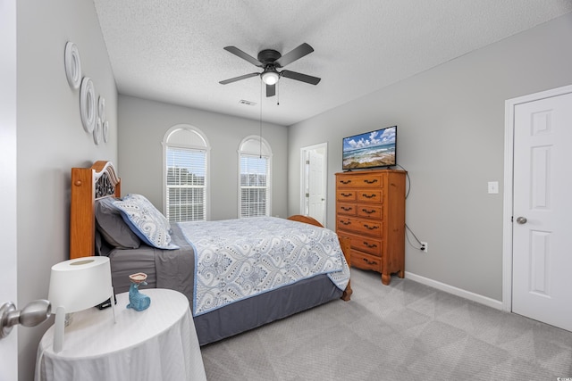 9772 Leyland Dr Unit 9772-9, Myrtle Beach, SC 29572 - carpeted bedroom with a textured ceiling, baseboards, and ceiling fan