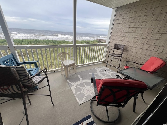 balcony with a water view