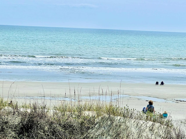 property view of water featuring a view of the beach