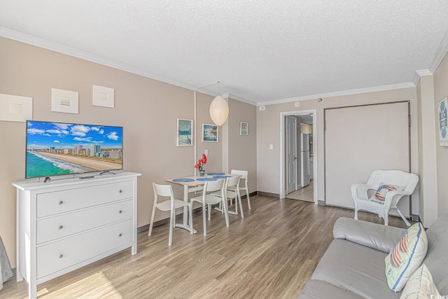 6900 N Ocean Blvd Unit 1040, Myrtle Beach, SC 29572 - living area with crown molding and light wood-type flooring