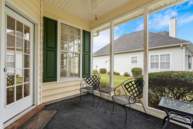 view of sunroom