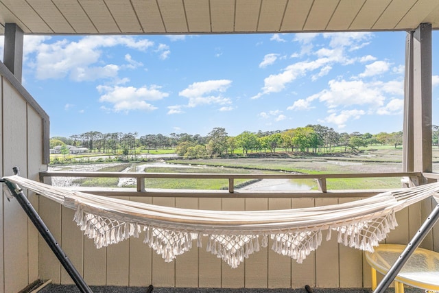 balcony with a water view