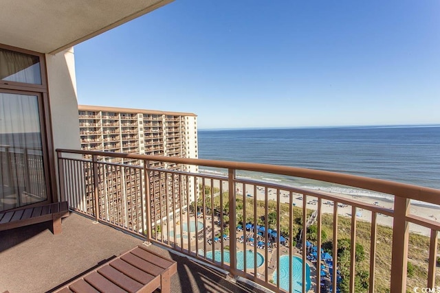 balcony with a water view