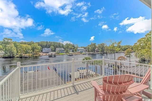 exterior space featuring a water view