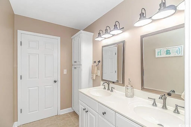 bathroom featuring vanity and tile patterned floors