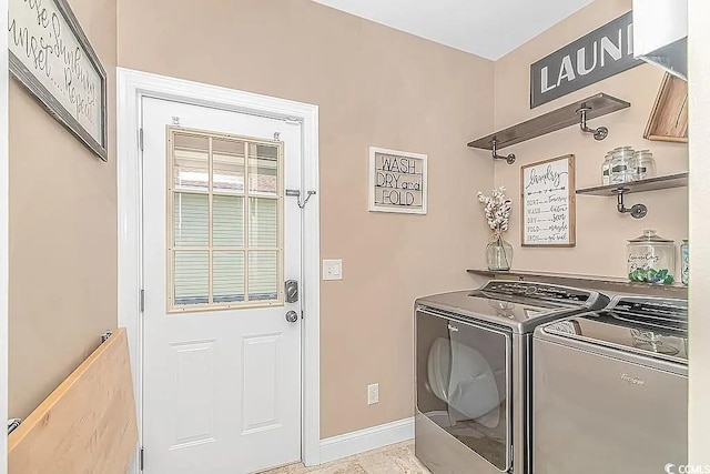 3815 Ed Smith Ave, Myrtle Beach, SC 29588 - washroom with washing machine and dryer, laundry area, and baseboards