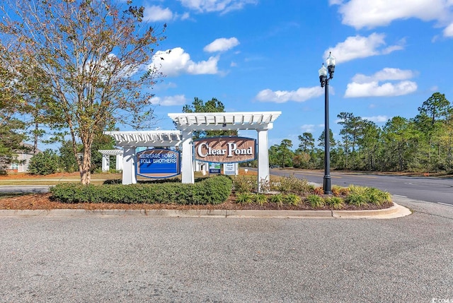 view of community sign