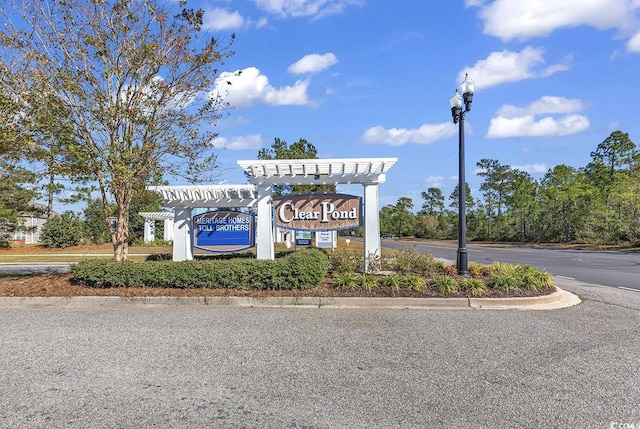 view of community sign