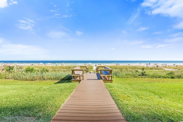 property view of water with a view of the beach