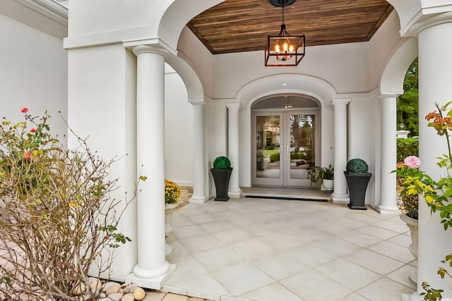 doorway to property with french doors