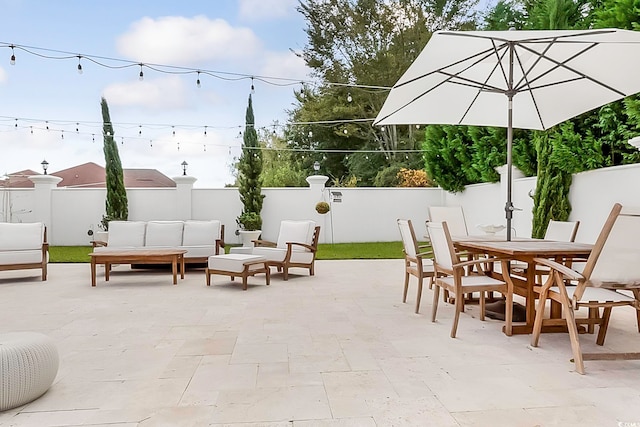 view of patio / terrace with an outdoor living space