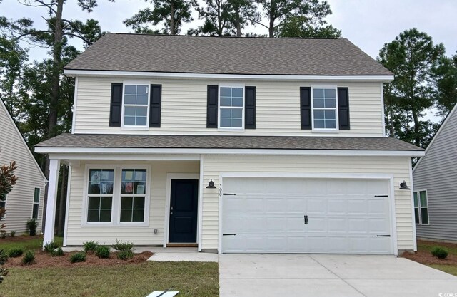 view of front facade featuring a garage