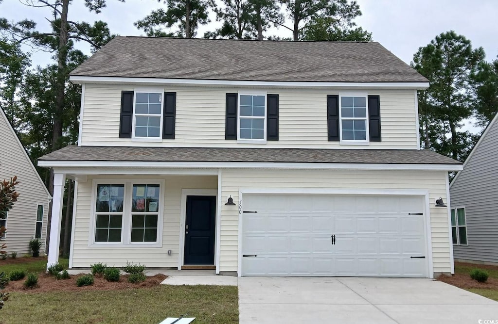 view of front facade featuring a garage