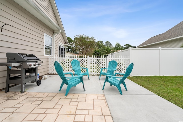 view of patio featuring area for grilling