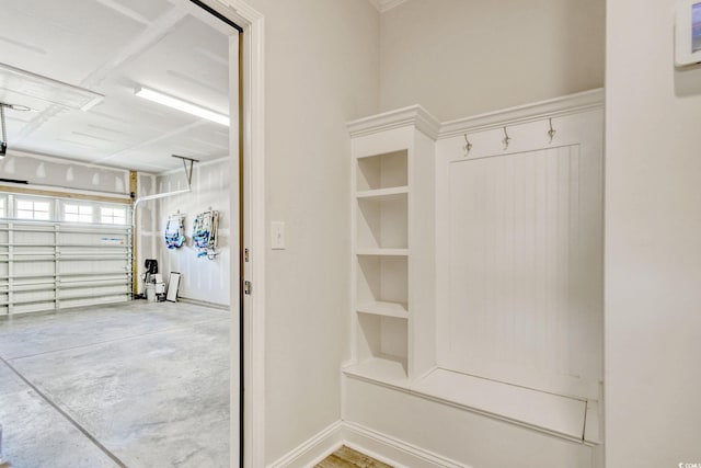 mudroom with concrete floors