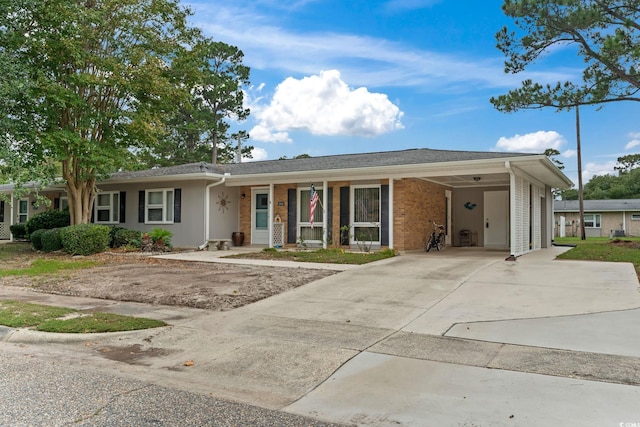 single story home with a carport