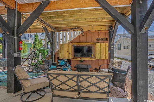 view of patio / terrace with an outdoor living space