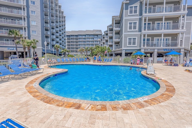 view of pool with a patio