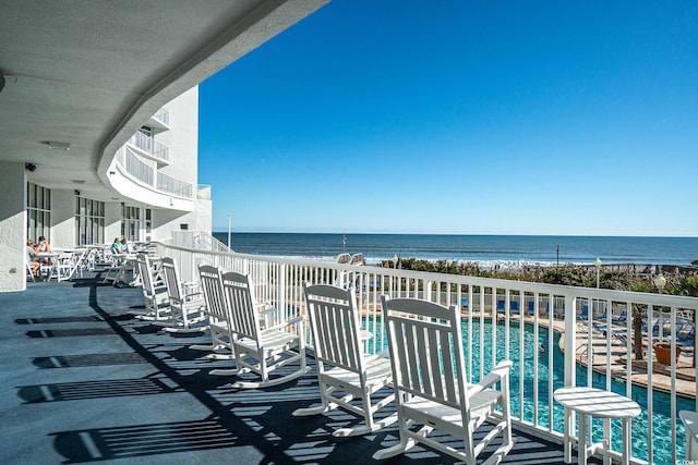 balcony with a water view