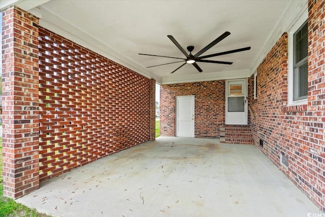 view of patio / terrace with ceiling fan