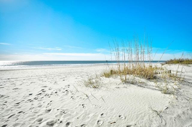 property view of water with a beach view