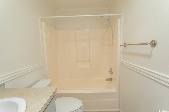 340 Walden Lake Rd, Conway, SC 29526 - bathroom with ornamental molding, vanity, bathtub / shower combination, and toilet