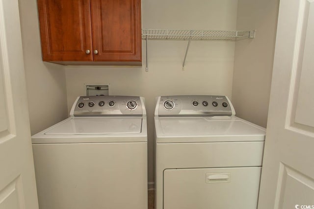 340 Walden Lake Rd, Conway, SC 29526 - laundry area featuring independent washer and dryer and cabinet space