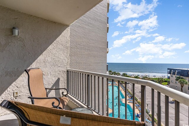 balcony with a water view