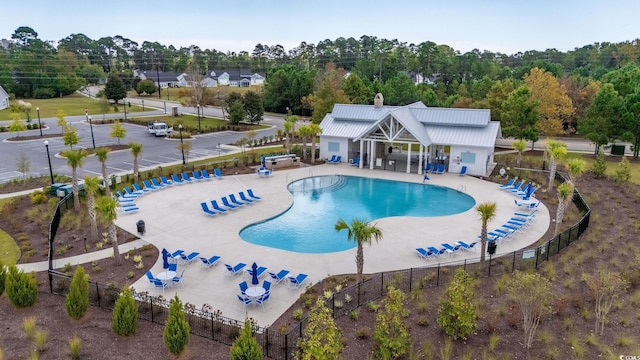 view of pool featuring a patio area