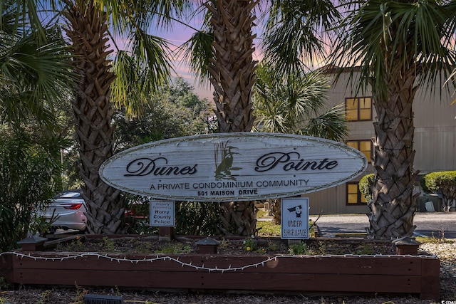 view of community sign