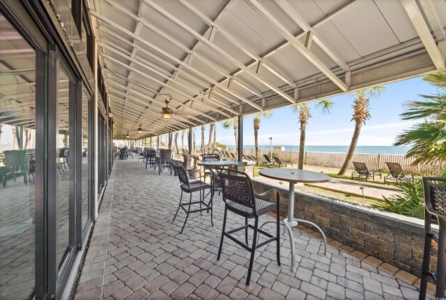 7100 N Ocean Blvd Unit 913, Myrtle Beach, SC 29572 - view of patio / terrace with view of water and beach