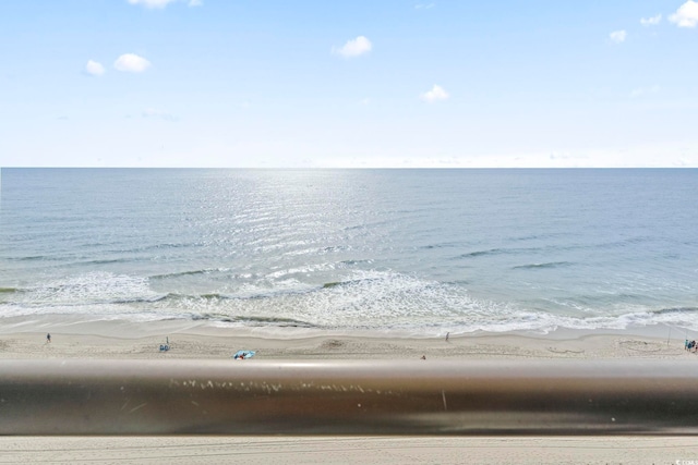 property view of water featuring a beach view